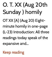 Fr. Tony's Homily