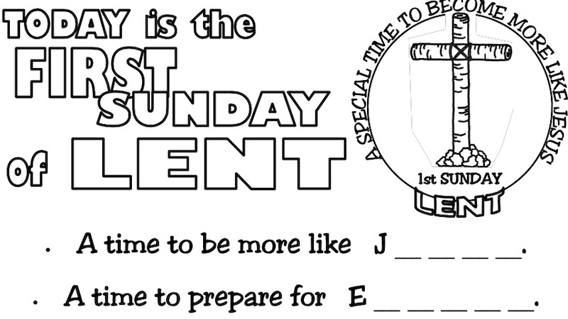 CHILDREN – 1st Sunday of Lent B